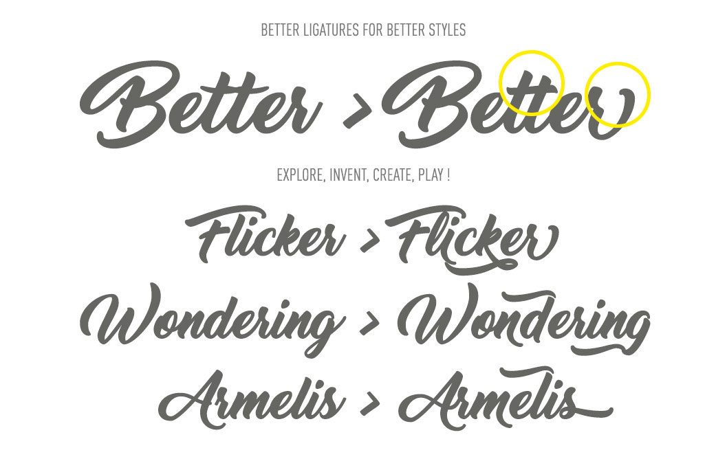Thinking Of Betty with ligatures