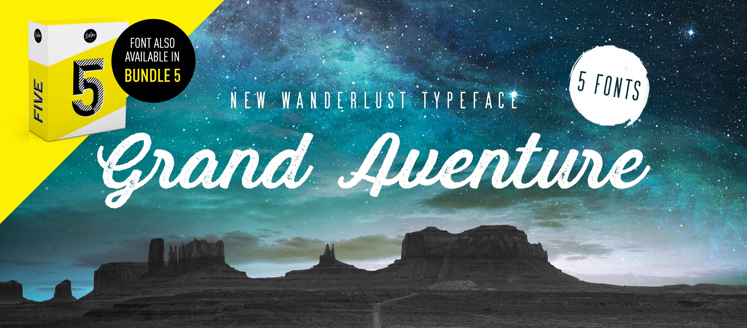 Grand Aventure Script Font Rough Shadow Outline