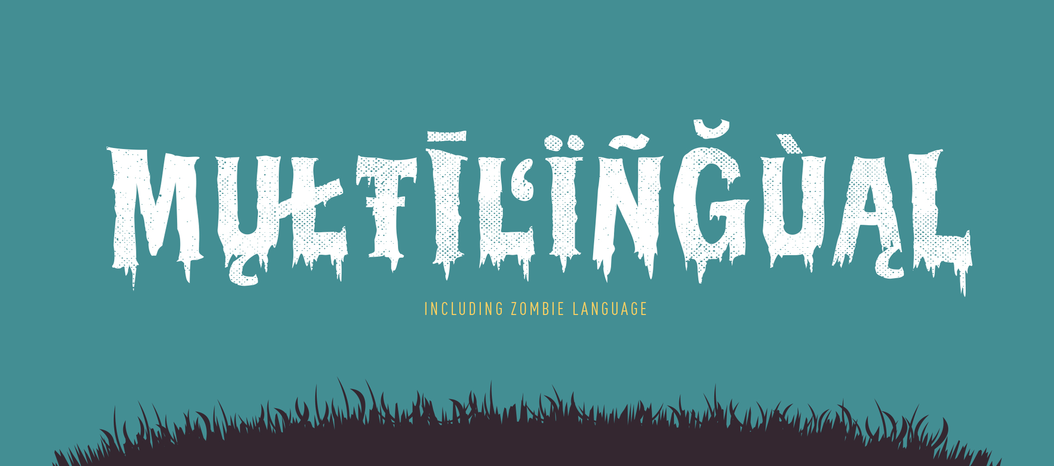 Halloweek Creepy Font Typeface Halloween Zombie Monster Ligatures Alternates