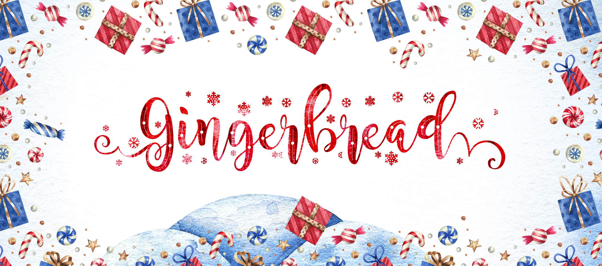 Snowballs Christmas Font Holidays Winter Present Merry Christmas