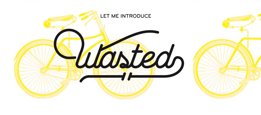 Wasted is a customisable script font, inspired by lettering.
The full commercial version is provided with a set of swashes and  underlining styles.